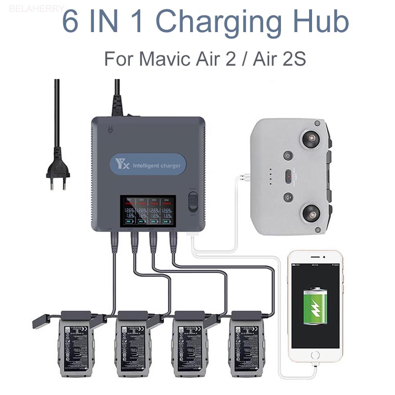Fpv Drone Charger - 6で1デジタルディスプレイ · バッテリ · チャージャdji mavic空気2