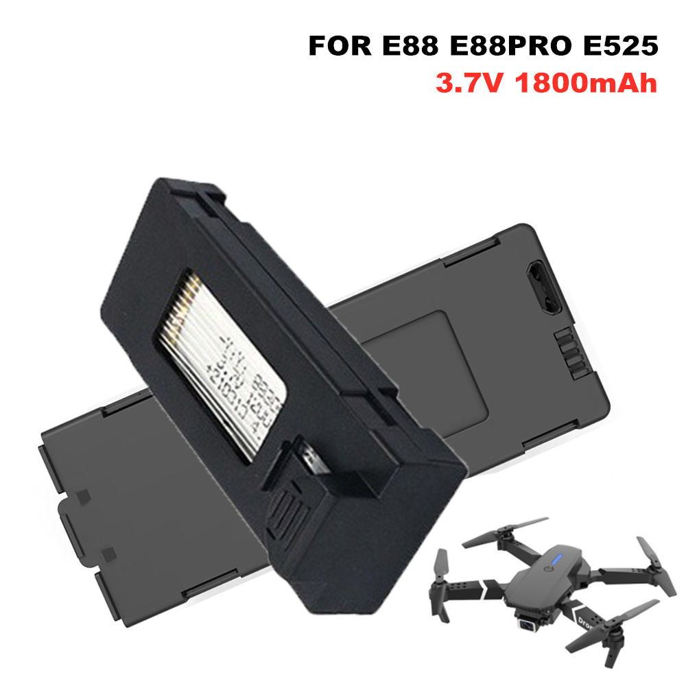 Eachine Drone E58 - RCドローン用充電式リチウムイオンバッテリー,e88,e88,p1,k3,p10,a13,s98,e525,3.7v,1800mah